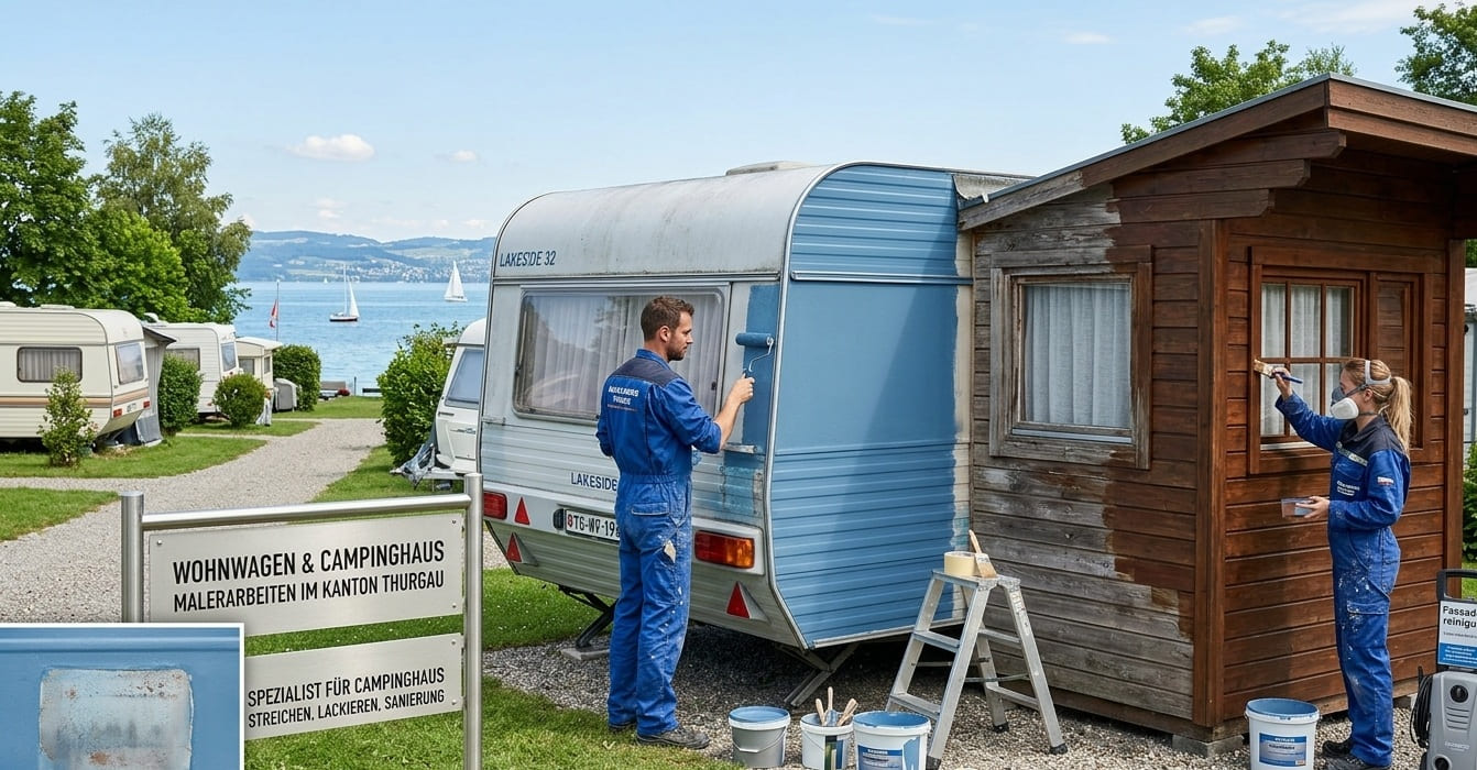 Campinghaus streichen lassen und Holzfassade sanieren im Thurgau