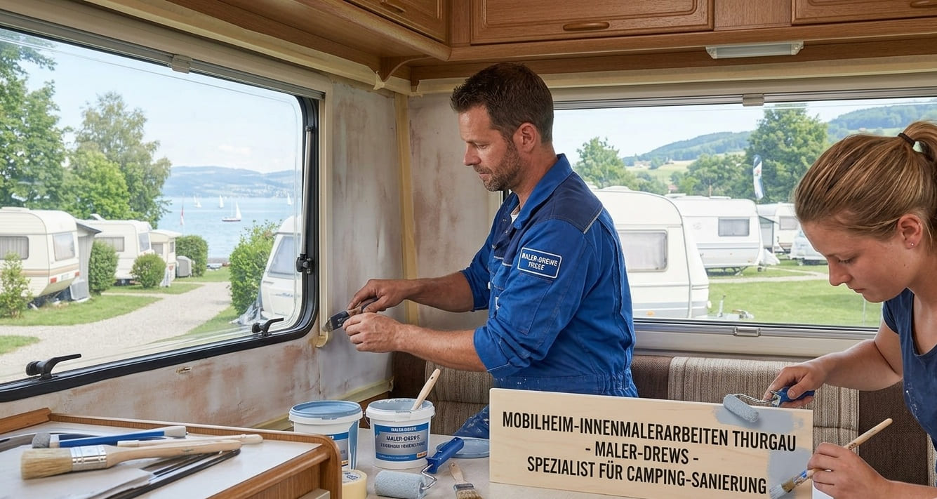 Wohnwagen Reparatur auf dem Campingplatz im Thurgau vor Ort