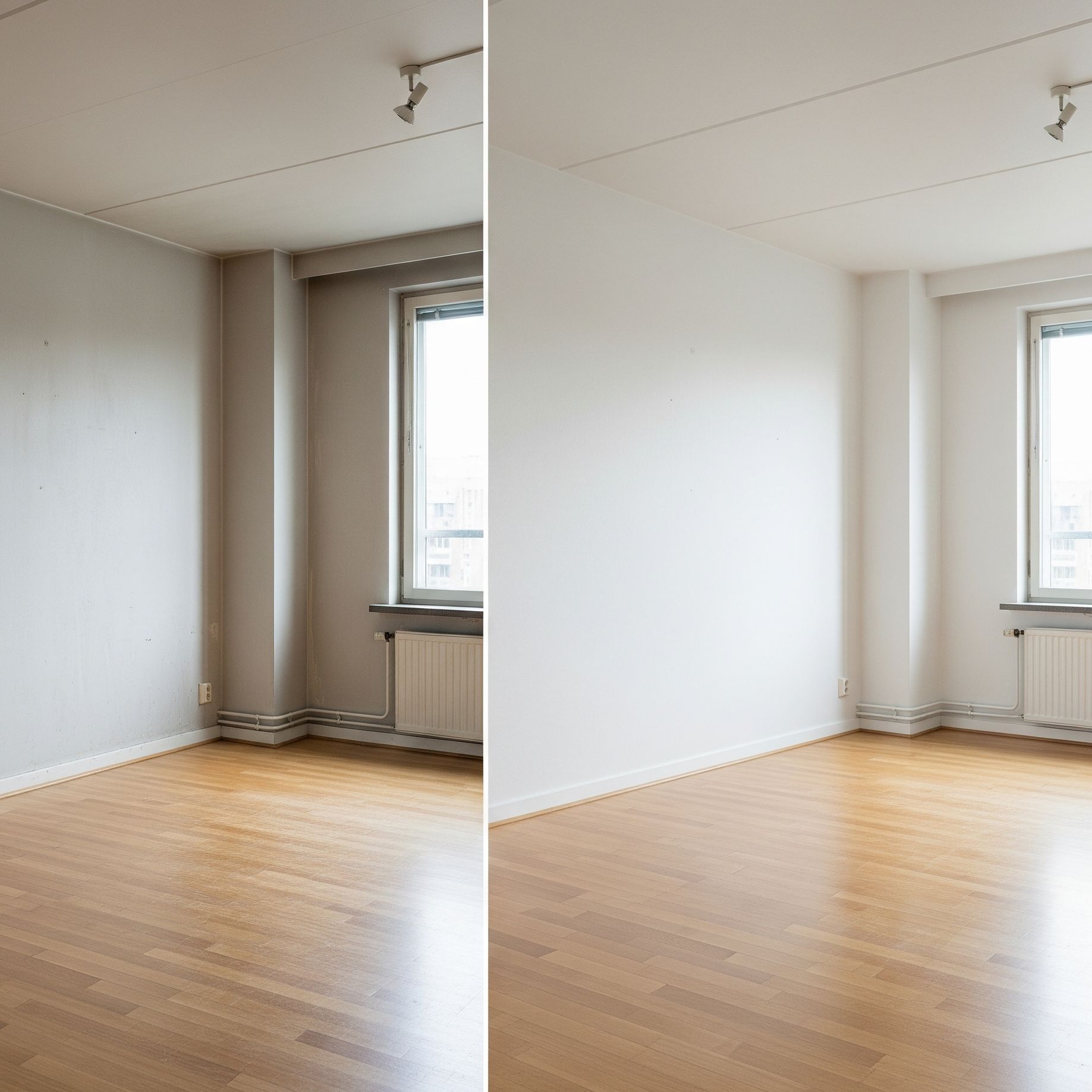 Wände streichen bei Wohnungswechsel in Romanshorn Thurgau Vorher Nachher
